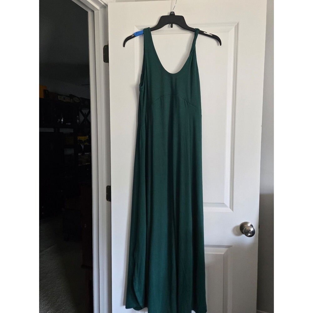 Women's Halara Green Maxi Dress Spaghetti Strap Sleeveless. Size large - Picture 3 of 6